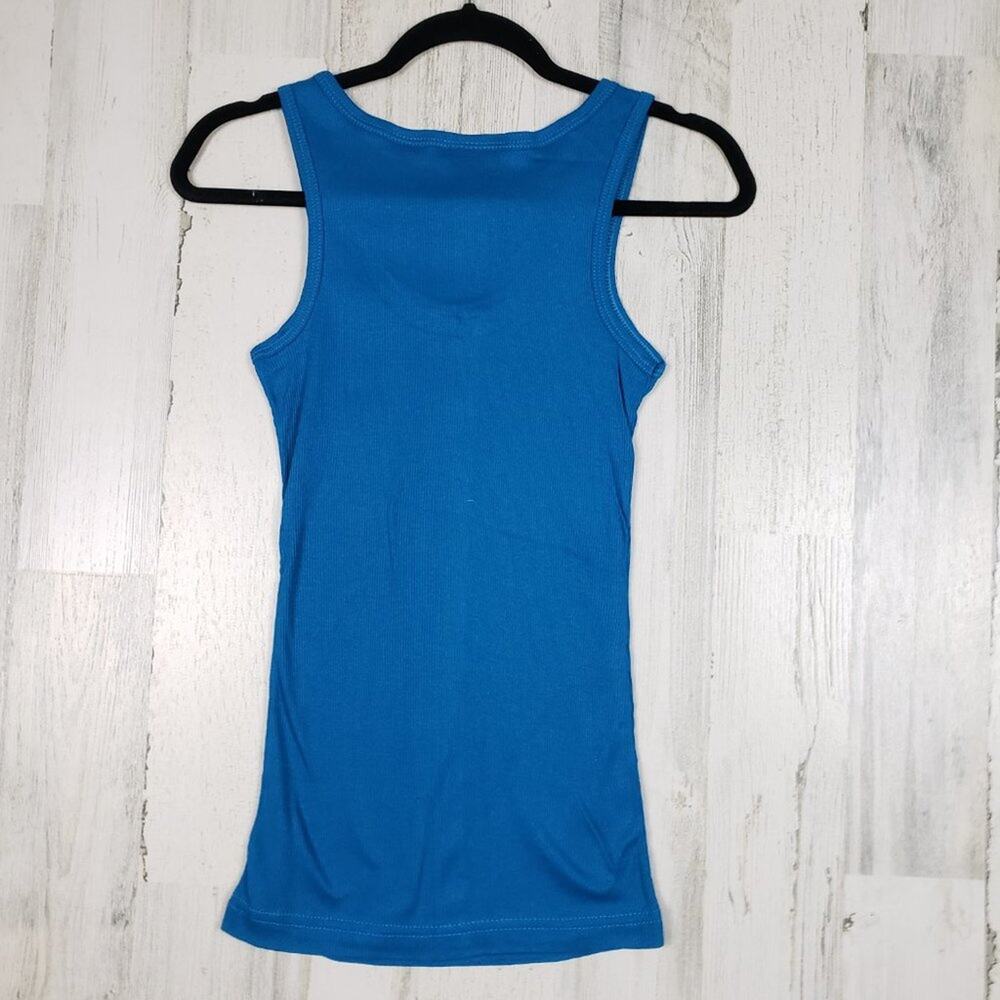 NWOT Point Sportswear Teal Blue Ribbed Racerback Tank Top Women's Size Large - Picture 2 of 10